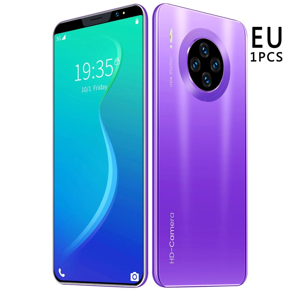 Mate33 Pro Smartphone con 512M + 4GGB di Memoria di Grandi Dimensioni Dello Schermo Da 5.8 Pollici Supporto Viso/Impronte Digitali Unlock Dual SIM telefoni cellulari e Smartphone: purple EU