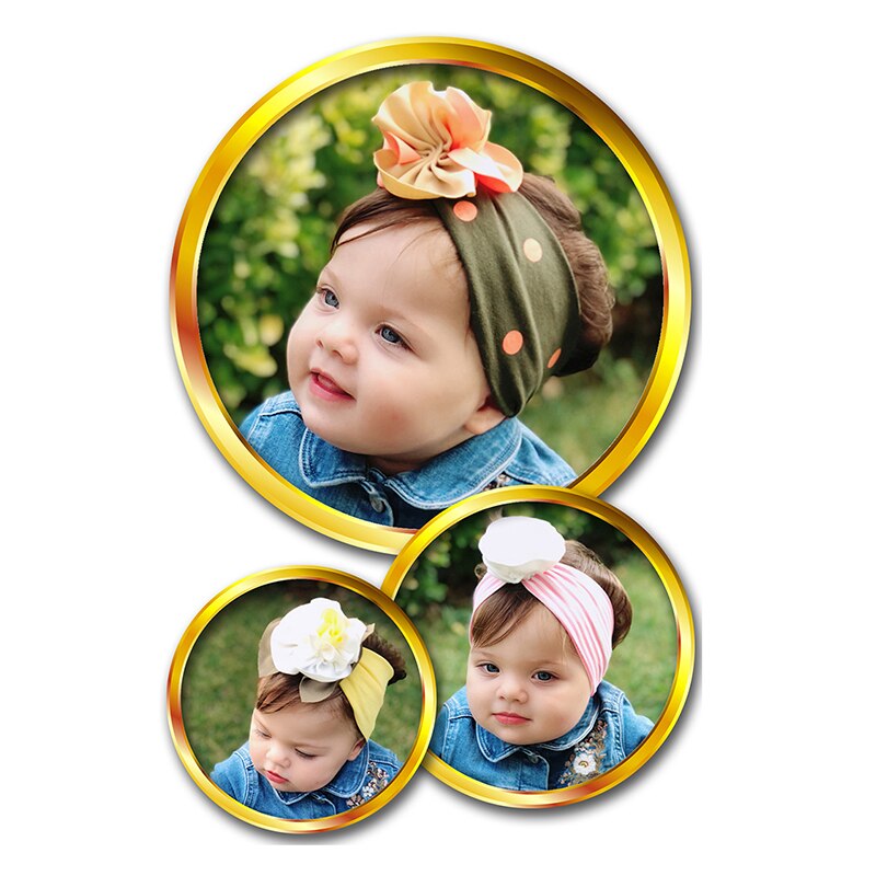 Babygiz Vrouwelijke Kind Multicolour Accessoires Dubbele Laag Vier Seizoenen Gekamd Katoen Bandana Haarband Set