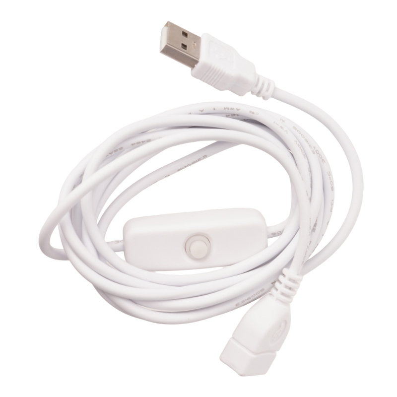 USB 2.0-Verlängerungskabel mit Schalter für Tischlampen/Ventilatoren/LED-Leuchten. Bequeme Steuerung des Schalters: Lila