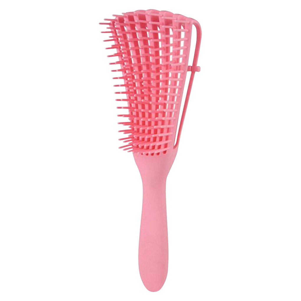 Heating Hair Straightener Wet Dry Hair Corrugation Curling Curler Flat Irons Straightening Brush Hair Straight Comb Styler: D-Pink