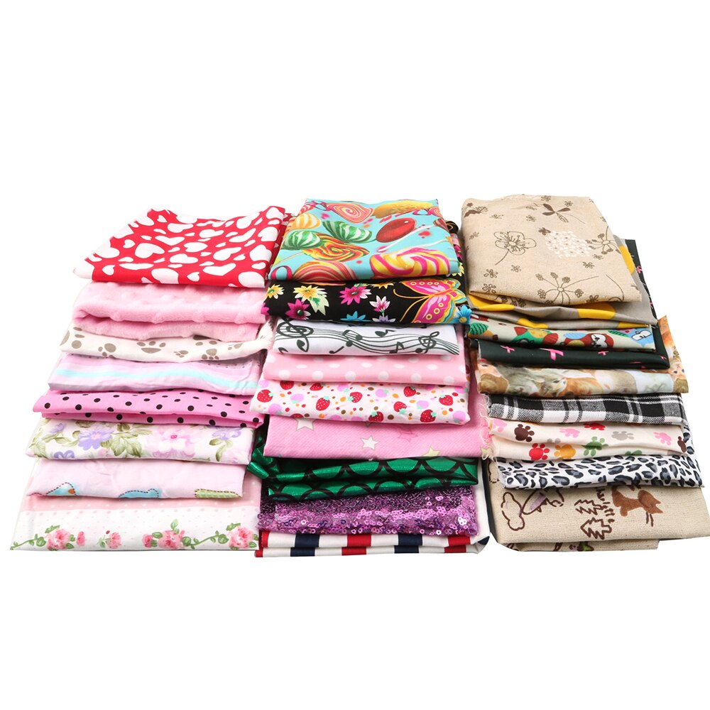 David tilbehør 25*25cm 20 stk / pakke polyester bomuldsstof til tøj hjem tekstilsyning patchwork (tilfældigt mønster ),c6138