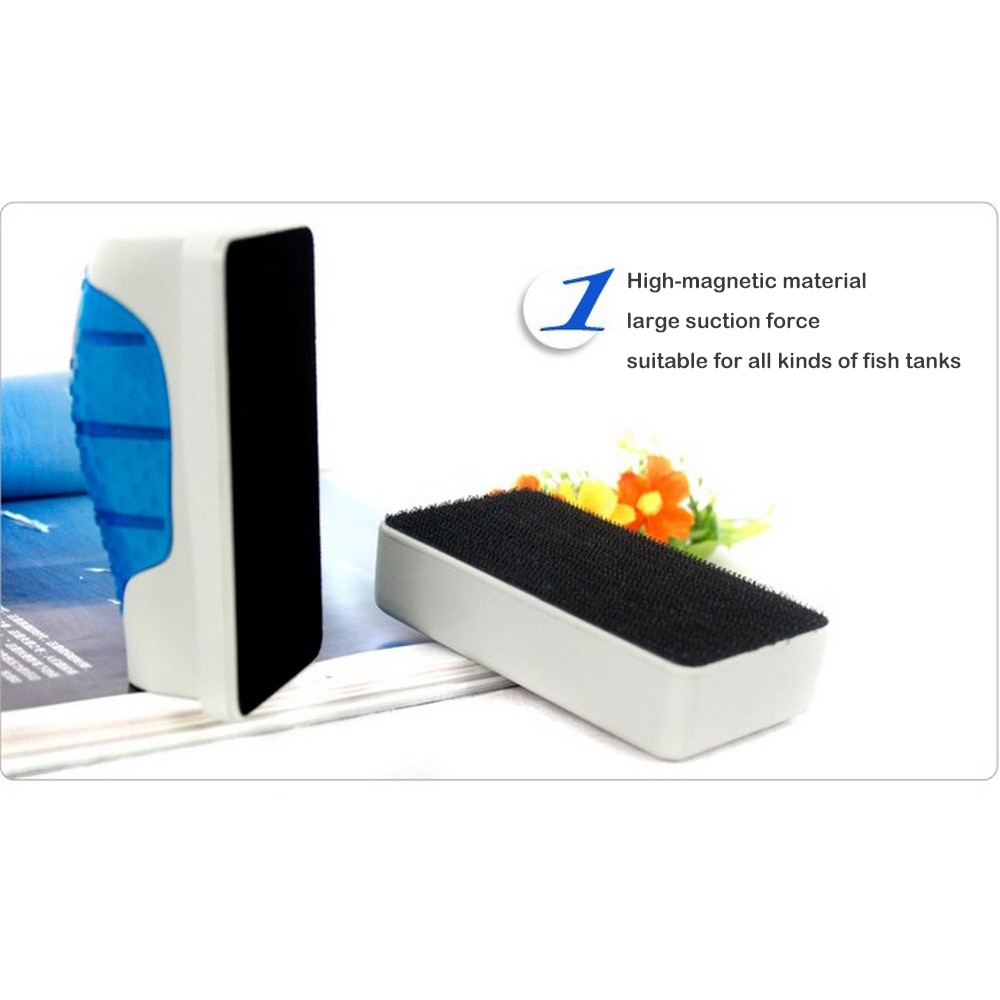 Magnetic Aquarium Fish Tank Cleaner Glass Algae Scraper Fish Tank Surface Cleaning Tools Magnetic Floating Brush Accessories