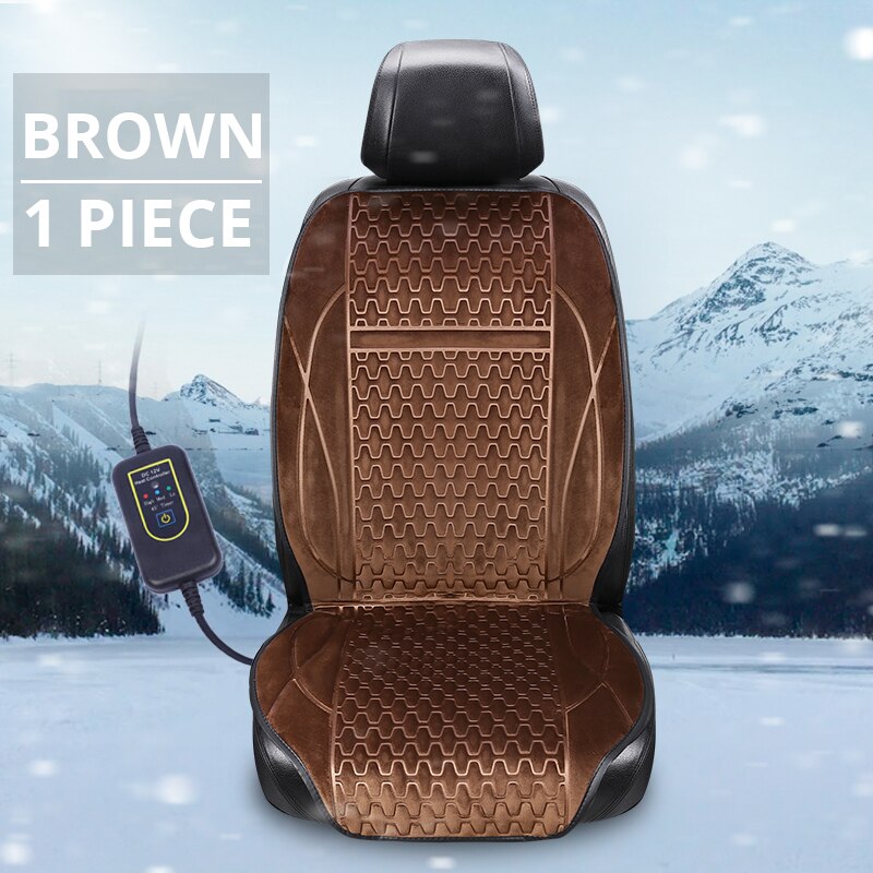 Winter Universele 12V Autostoel Verwarming Kussen Intelligente Warme En Comfortabele Multifunctionele Car Seat Heater Heater: brown 1 piece