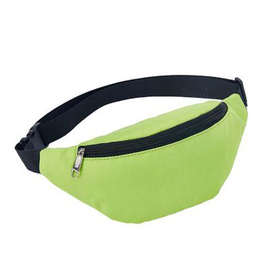 unisex trend belt bag solid color stitching Oxford Bra waterproof chest bag wild waist bag casual shoulder Messenger bag: Green