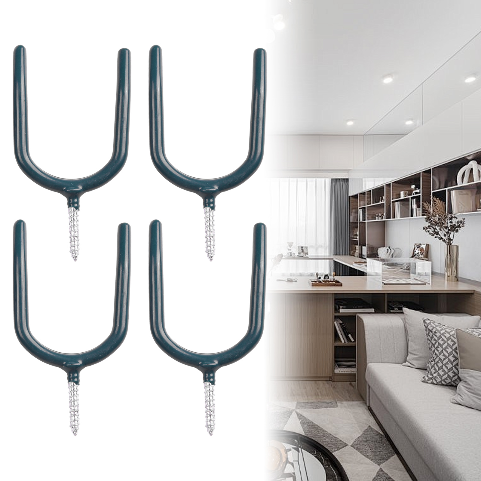 4 STUKS Schroef In U-vormige Haak Zware Wandmontage Ophanghaak Voor Tuin Hardware Haken Dip Tool Haak garage Organisatoren