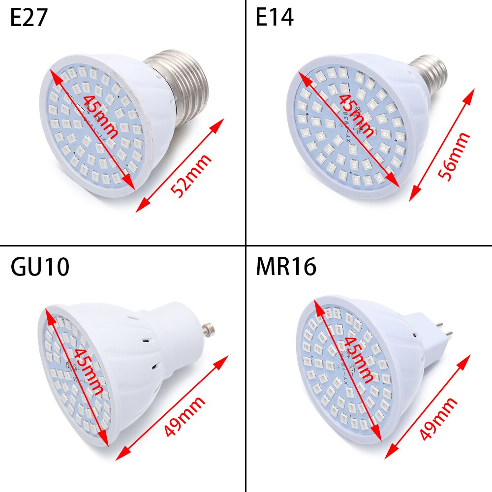 UV Lamp Bulb Healthy Living E27 E14 MR16 GU10 LED Light Ultraviolet Sterilizer Desinfection Germicidal 220V
