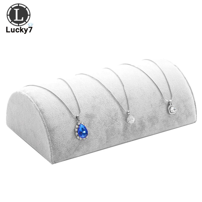 Puolipylväs kaulakoru korujen esittelyteline korujen riipusteline rannekoru tyyny korutiski näyteikkunan rekvisiitta: Harmaa