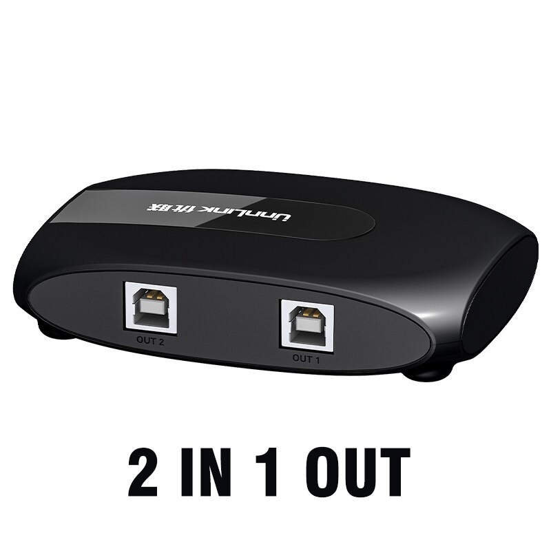 Unnlink 2/4 Ports USB-A sélecteur de commutateur ordinateur partage USB périphériques commutateur adaptateur boîte pour U disque Scanner imprimante souris: 2 in 1 out