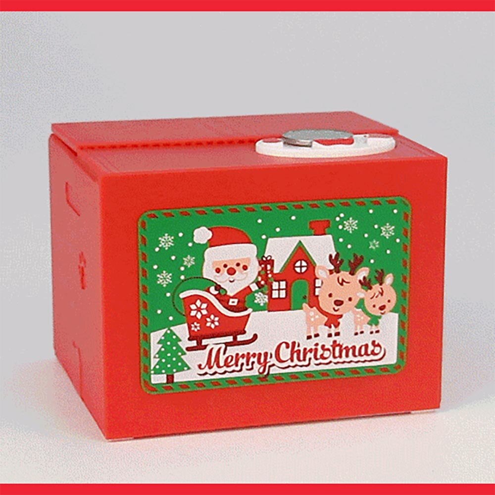 Kid Banking Toys Santa Claus Piggy Bank Cartoon Stealing Coin Santa Save Money Box Christmas Saving Pot Toy Coins Bank Xmas