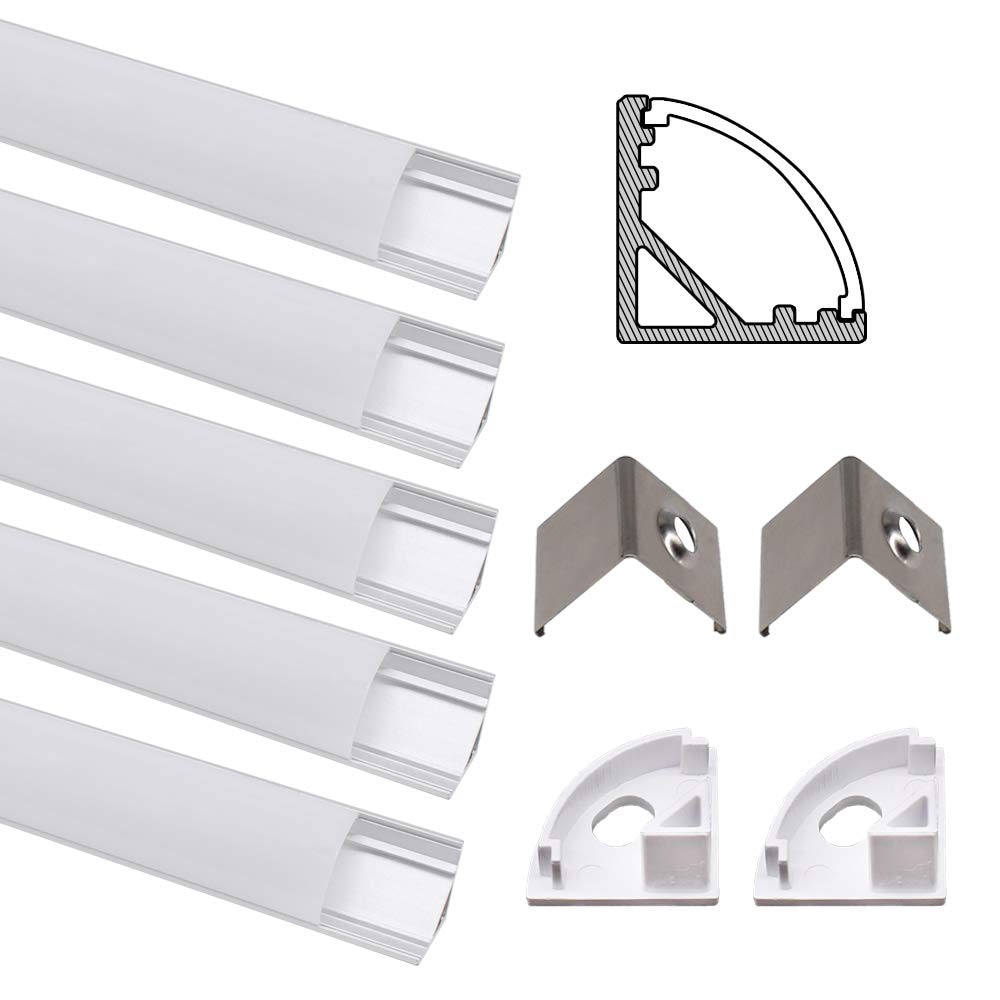 12mm aluminium profil 45 grad winkel aluminium profil für 5050 3528 5630 LED streifen Milchig weiß/transparent abdeckung streifen kanal