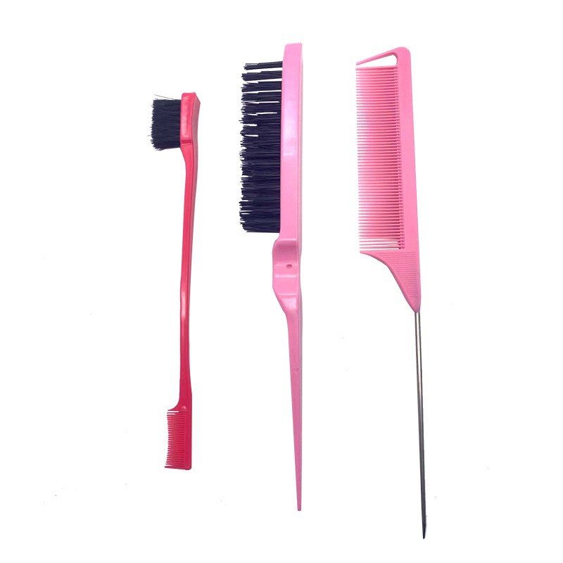 Peine de cola de Metal, cepillo resistente al calor, peines de peluquería para estilismo, extensión de cabello, peluca: Azul