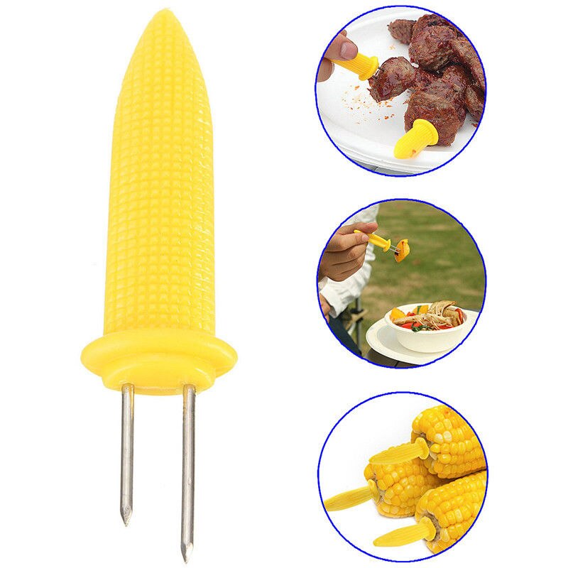 3/6 stk tvillingspidd grillgaffel frukt maisholder bbq maisgaffel varmebestandig liten maisholder piknik i rustfritt stål