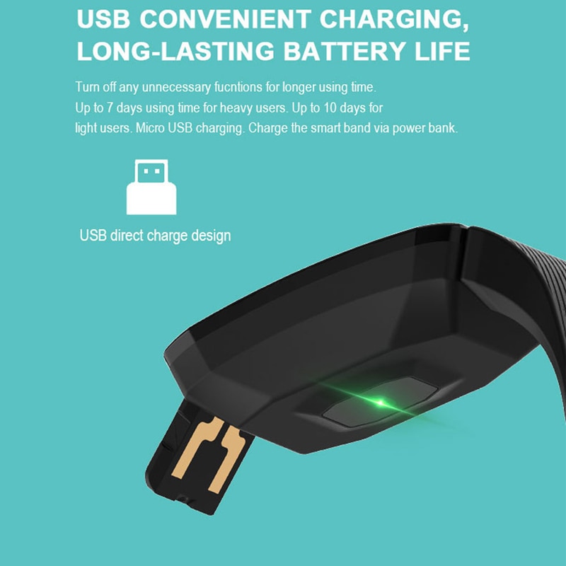 Smart armbånd mænd kvinder pulsmåler fitness armbånd trykmåling sport tracker smart ur armbånd bånd