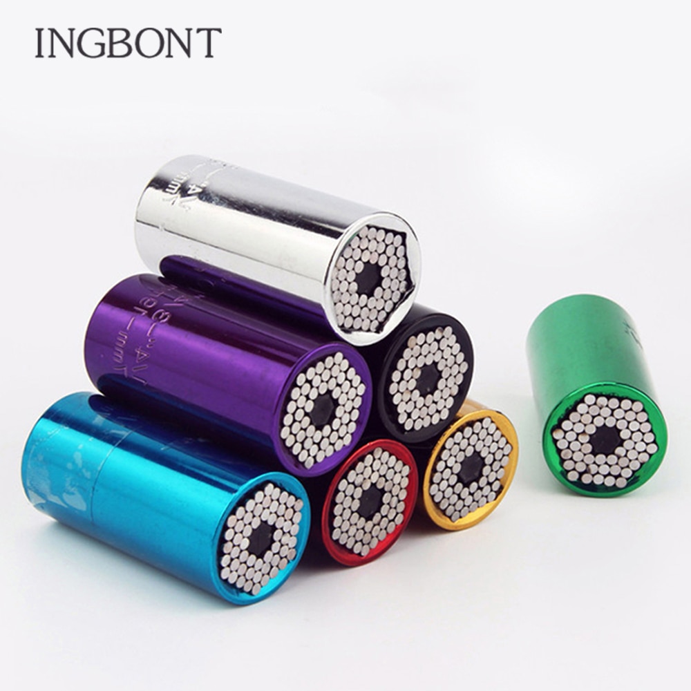 Universal Socket Gator grip Socket Wrench Set with Power Drill Adapter Chrom-Vanadium Steel from 7-19mm Self-adjusting DIY Tool