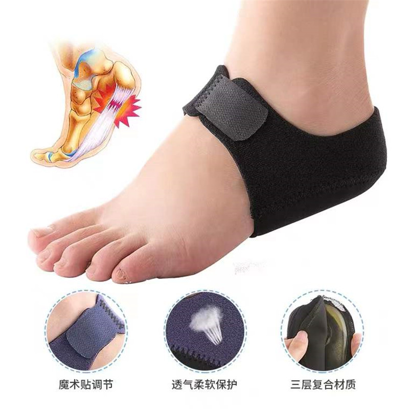 Enveloppement de thérapie de fasciite plantaire, soulagement de la douleur du talon du pied manchon de protection du talon chaussette attelle de cheville Support d&#39;arc semelle orthopédique 2 pièces