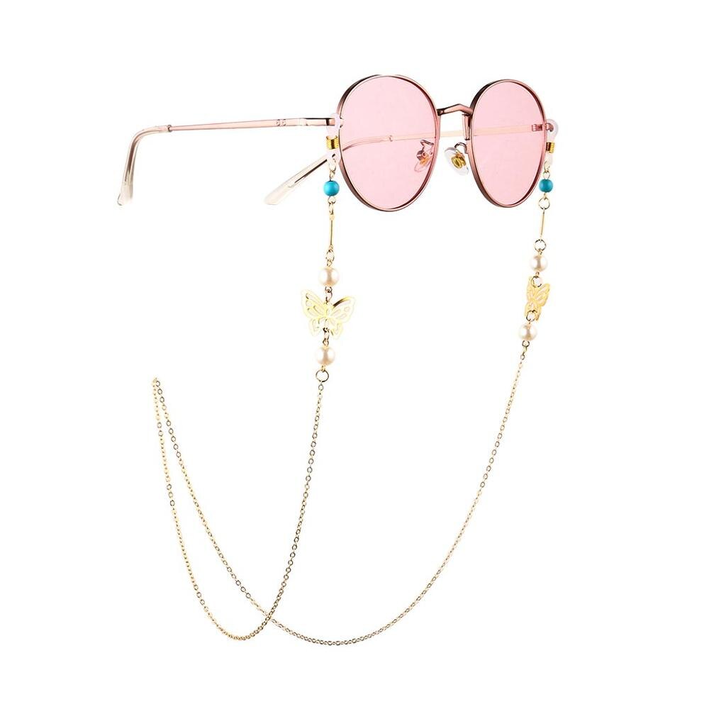 Leesbrilketting voor dames metalen zonnebrilhouder ketting parel kralen brilkettingen brillenhouder: Type 5