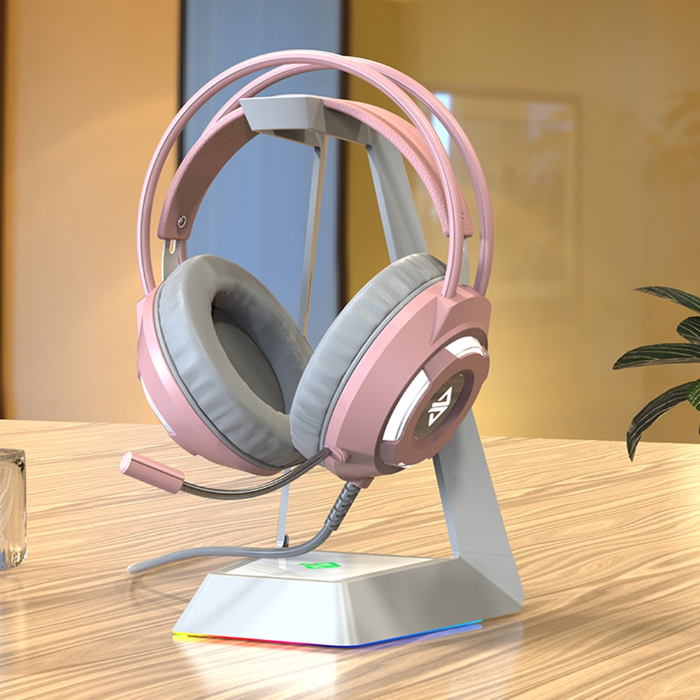 Auriculares para juegos de jazz AX120-7,1 canales estéreo con cancelación de ruido en la oreja, auriculares con micrófono y bajo envolvente, orejeras de memoria suave
