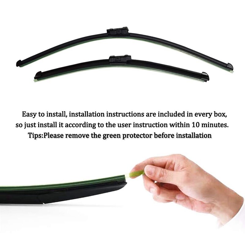 for Tesla Model 3 Windshield Wiper Blades, All-Season Equipment Replacement Wiper Strips for Tesla Model 3 (Set