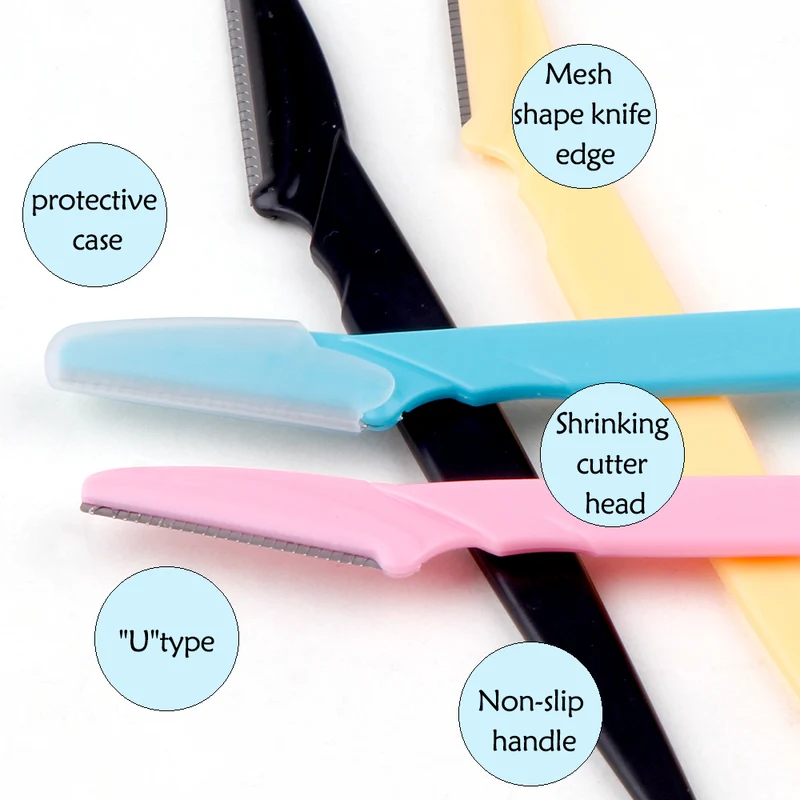 3/10Pcs Eyebrow Trimmer Blade Shaver Portable Face Razor Eye Brow Epilation Hair Removal Cutters Safety Razor Woman Makeup