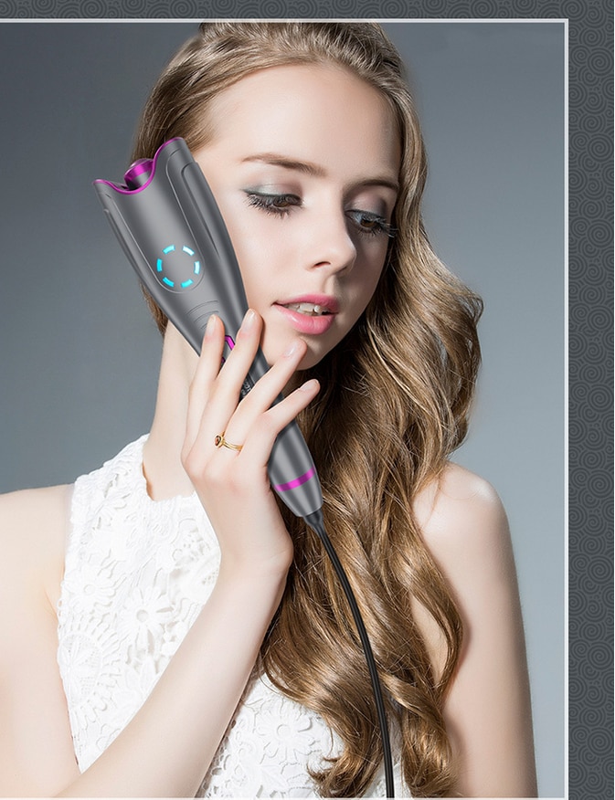 Automatic Hair Curler iron Curling Iron USB Rechargeable Air Curler for Curls Waves LCD Display Ceramic Curling Wave Curler