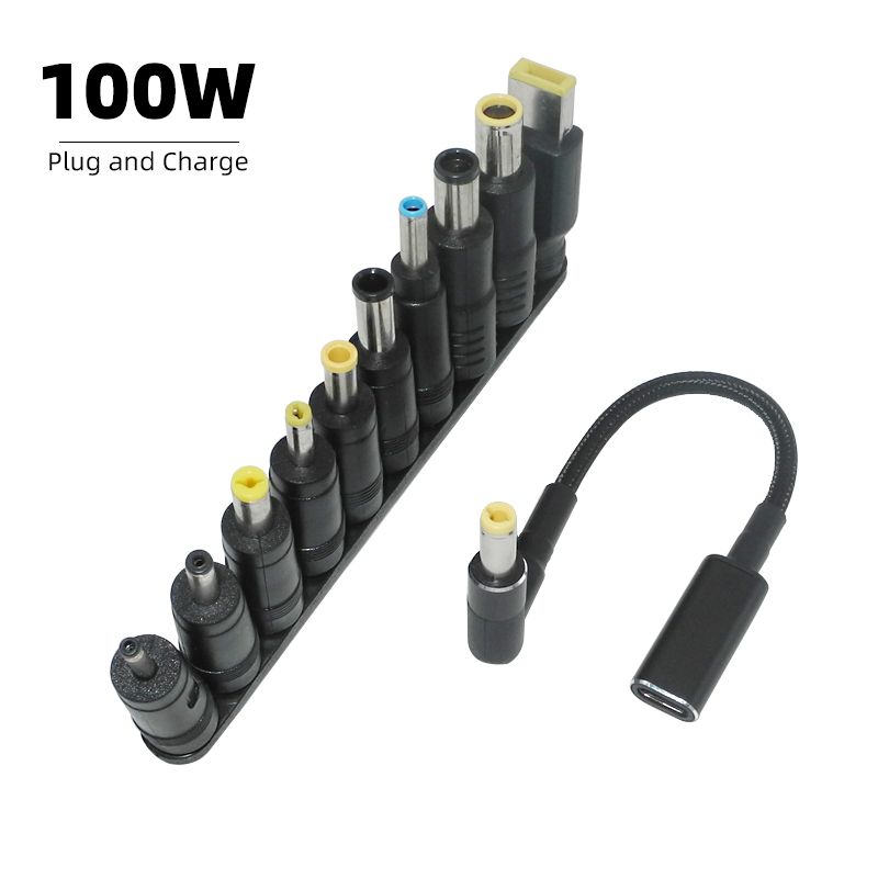 100 W Typ C auf Universal Notebook Adapter Connecter DC Jack USB C Laptop Ladekabel Kabel Laptop Ladegerät 10 Stück Stecker