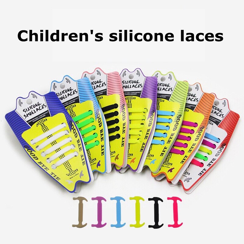 10 teile/los Kinder Silikon Schnürsenkel Keine Krawatte Elastische Schnürsenkel kinder Gummi Schnürsenkel