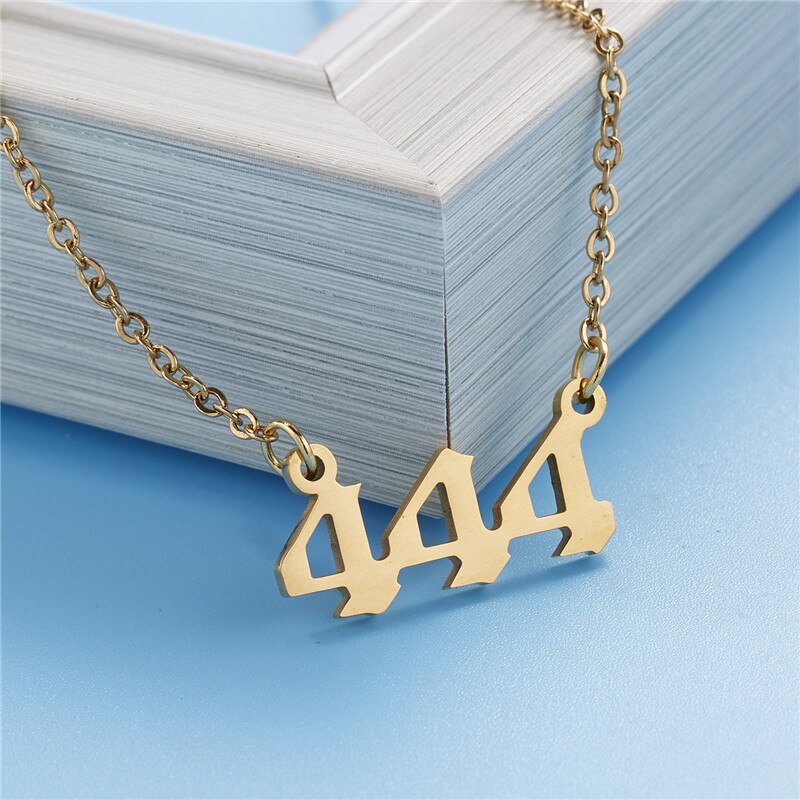 Stainless Steel Angel Number Necklace 111 222 333 444 555 666 777 888 999 For Women Men Lucky Number Chain Necklaces Jewelry