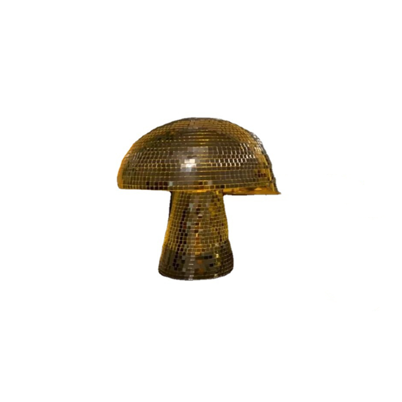 Mushroom Disco Ball Mirror Glass Brick Mushroom Disco Ball Handmade Multifunctional Party Festive Home Decoration: golden large