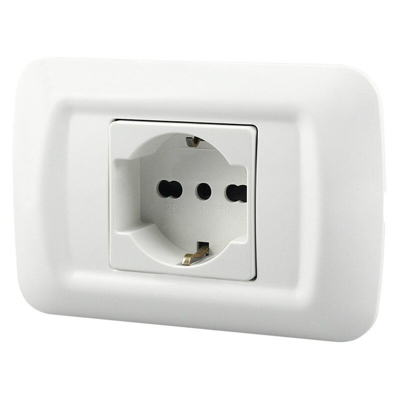 EU Italian standard 118 PC panel Italian outlet 16A Italian standard three-hole wall single socket