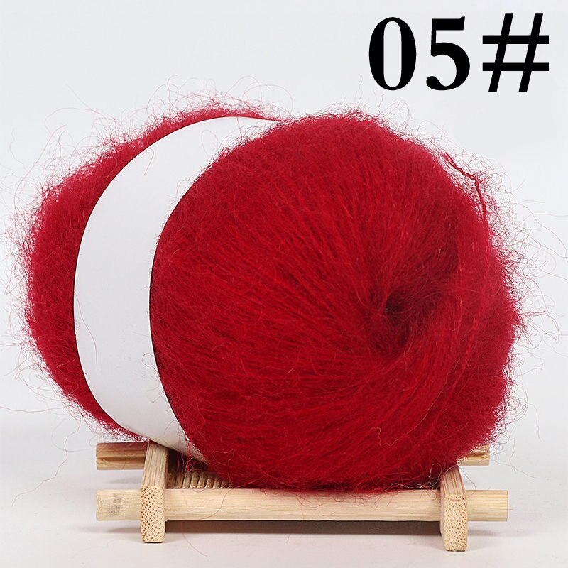 25G Praktische Mohair Garen Zachte Fijne Wol Haak Garen Voor Breien Sjaal Kleding Hoed Delicate Glad Wol Garen: 5
