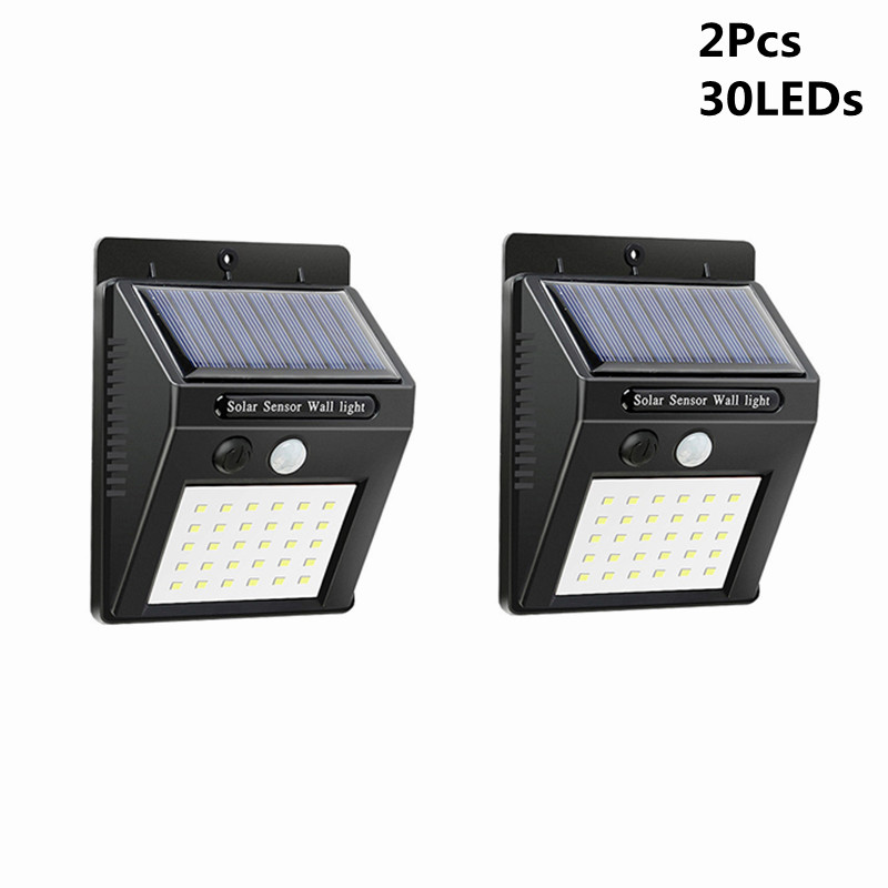 Solar Lights Outdoor PIR Motion Sensor Security Lights IP65 Waterproof Solar Powered Wall Lights for Backyard Garden Patio: 2Pcs 30Leds