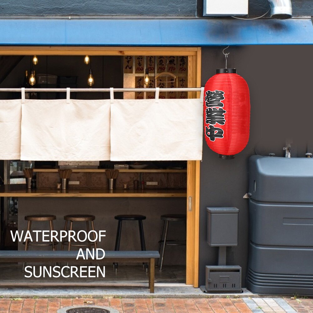 10inch Japanese Lantern LED Light Waterproof Festival Lanterns Restaurant Sign Daily Durability Chochin Pub Cloth Lantern Decor