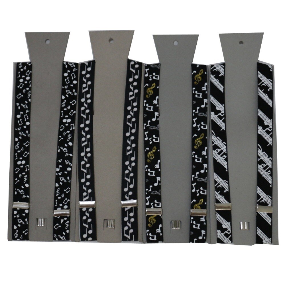 Mode 2.5 cm Breed Muzieknoot Bretels Voor Mens Womens
