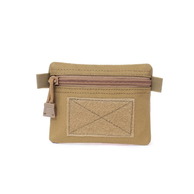 1pcs 13cm*11cm Nylon Portable Zipper Wallet Outdoor Pouch Wallet Waterproof Travel Zipper Waist Bag For Camping Hiking: Khaki