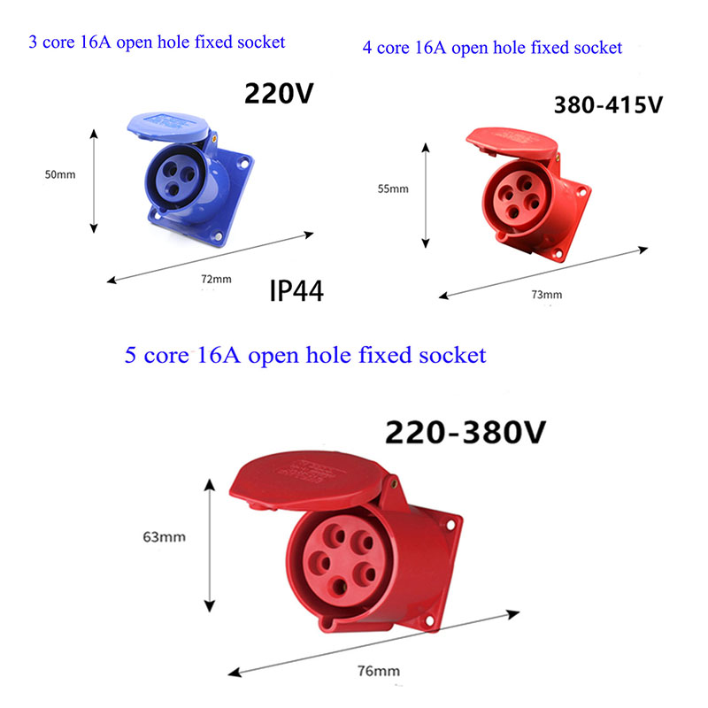 16A Lndustrial Plug Waterproof Explosion-proof Aviation Plug Docking Socket Connector Three-phase Electric 3-core 4-core 5-hole