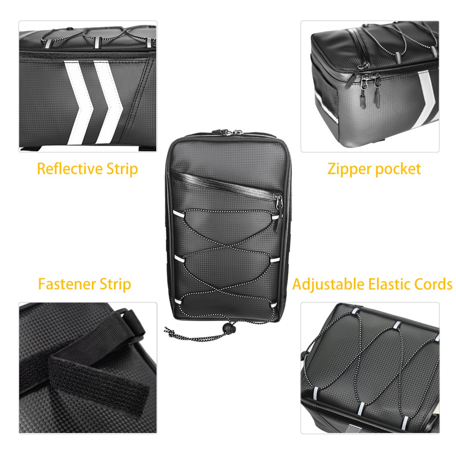 Large-capacity Motorcycle Tail Bag Bicycle Rear Seat Bag Waterproof Rear Duffel Bag With Safety Reflection For Motorcycle
