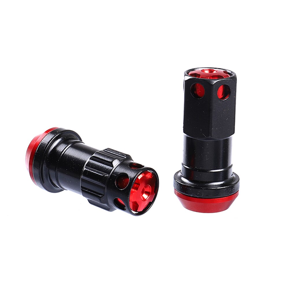 Racing Wheel Lug Nut 44mm Composite Lock Socket with Security Key M12xP1.5 M12xP1.25: BK RD / M12x1.5