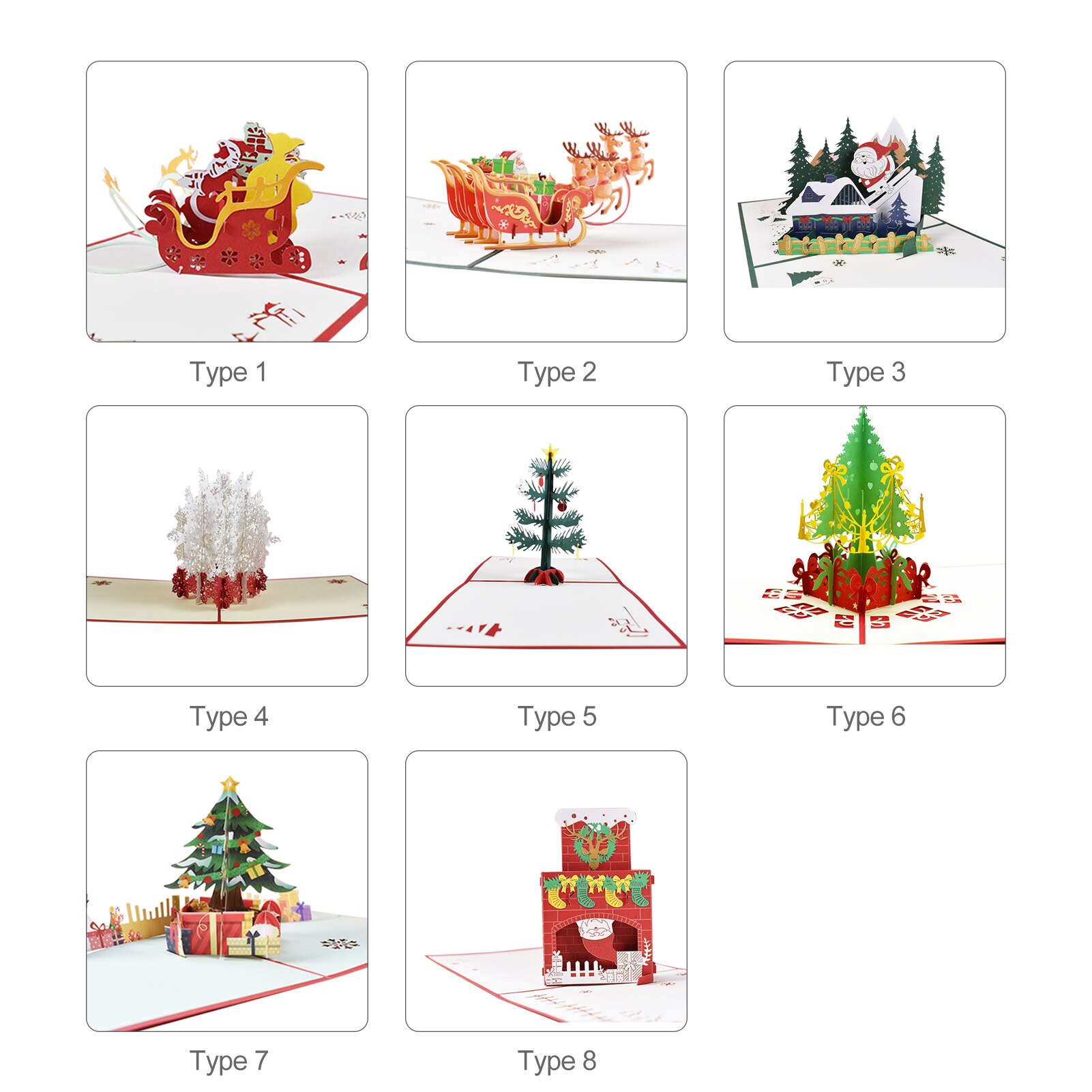3D Pop Up Christmas Card Greeting Cards Thank You Cards with Envelopes for Birthday Christmas Party Year Wedding Decoration