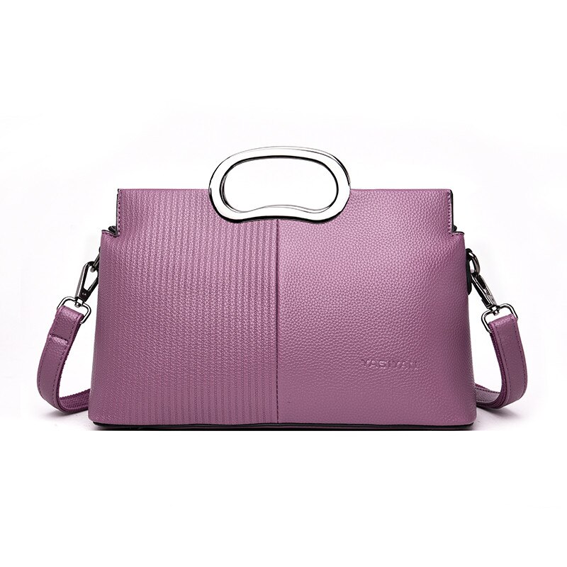 Dames handtassen met handgreep, zachte leren handtassen, dames schoudertas, crossbody tas voor dames, dames messenger bag, bolsa feminina: Paars