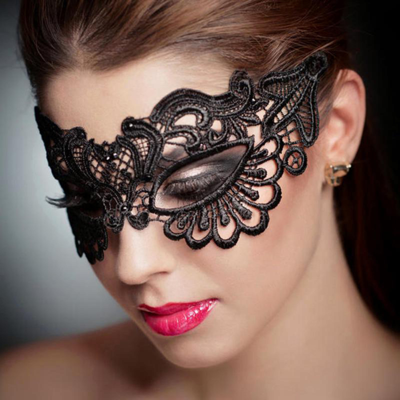 Women's Lace Mask Fashionable Black Fun Eye Mask Sexy Fun Black Dance Party Mask Accessories
