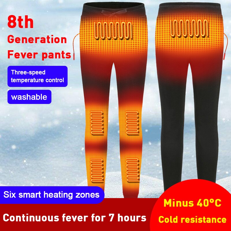 Pantaloni riscaldanti per escursionismo all'aperto invernali pantaloni riscaldati con ricarica USB Slim sci ricarica pantaloni riscaldati elettrici pantaloni donna uomo
