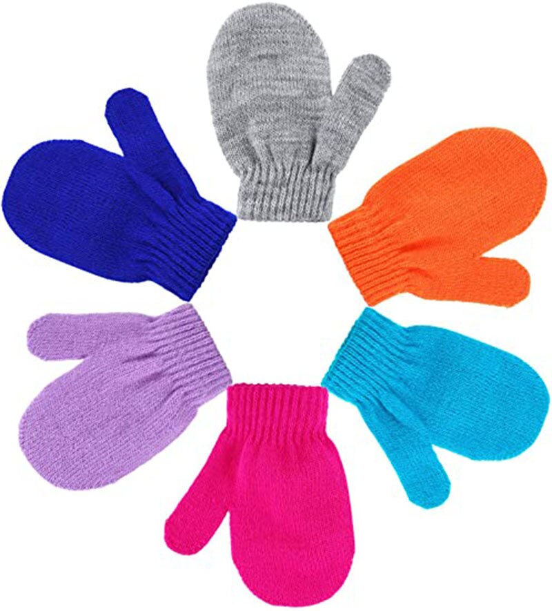 6 paia per set 1-4 anni i bambini mantengono caldi guanti per bambini guanti lavorati a maglia: Default Title