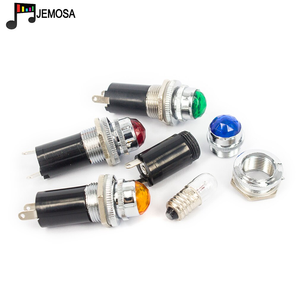 Luces indicadoras de potencia de 5 piezas, lámpara de señal de cabeza de diamante, incluye piezas de amplificador de bombilla, Audio DIY,