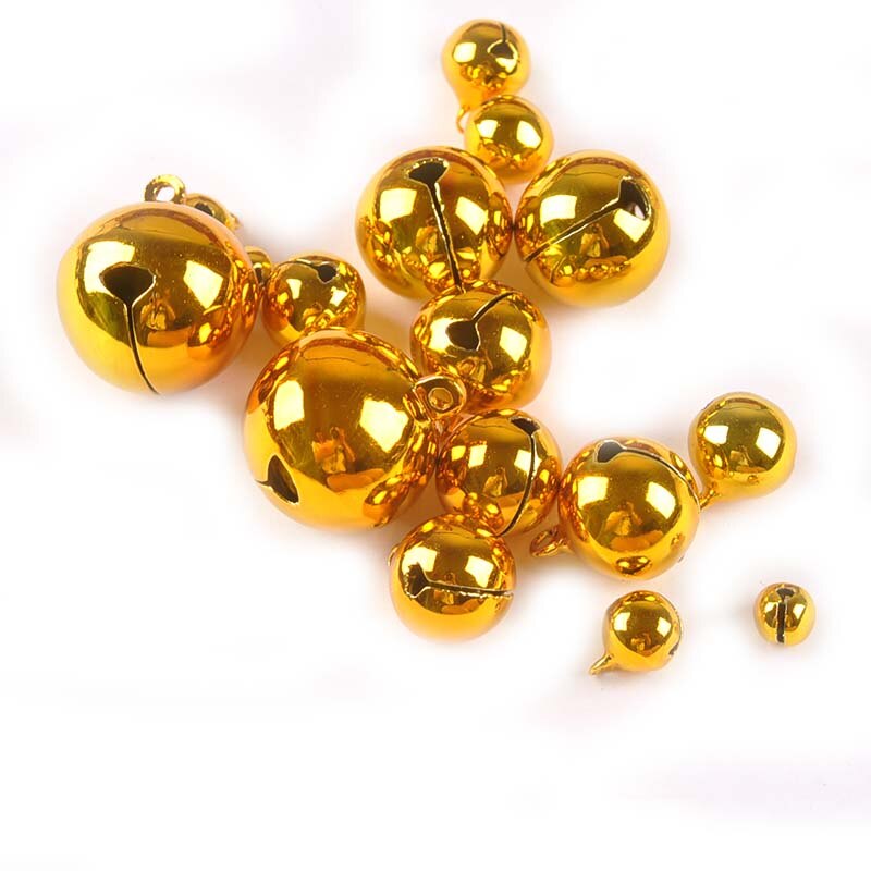 Goud/Zilver/Brons/Rood Retro Christmas Bells Koper Jingle Bells Voor Home Decor Party Xmas Diy Craft accessoires C2684: gold / 8mm (30pcs)