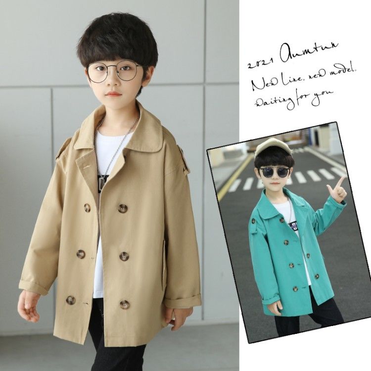 2022 Boys Trench Coats Casual Jackets Baby Boy Kids Spring Autumn Long Jacket Clothes Children Overcoats 4-14age