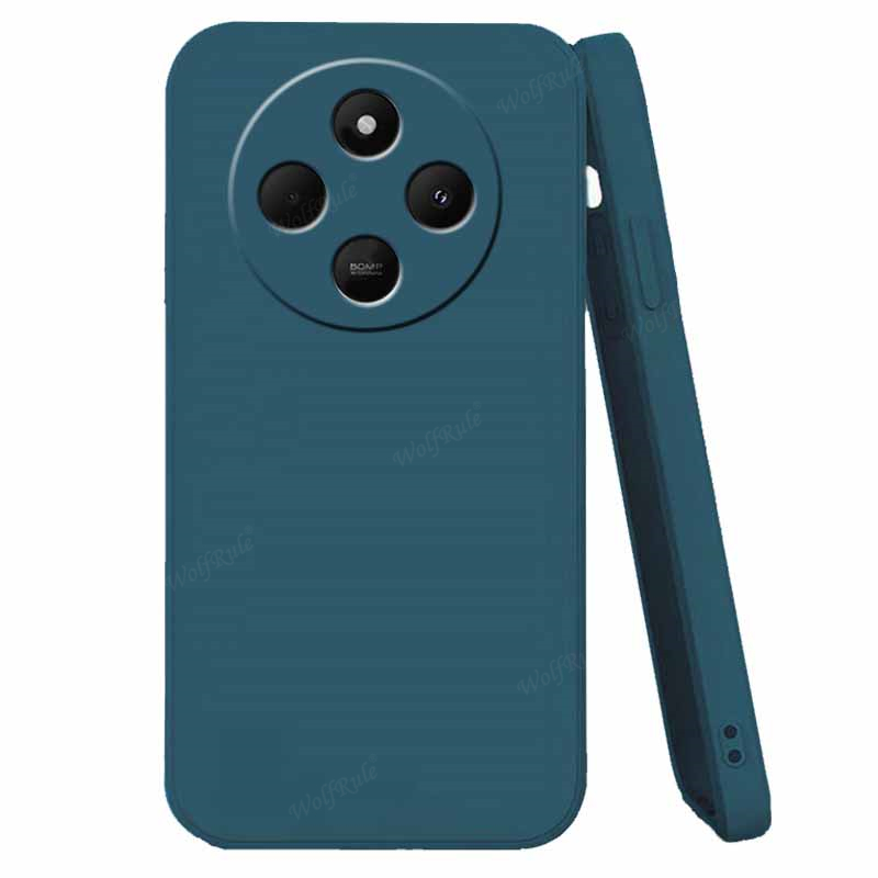 Para Redmi 14C Funda Xiaomi Redmi 14C Capas silicona líquida a prueba de golpes parachoques trasero TPU Funda suave Redmi 14C 13C 12C Funda: Neopreno / Azul