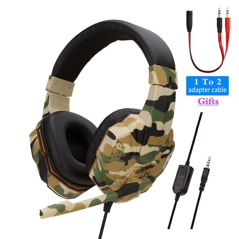 High-Grade Led Light Gamer Wired Headset For PS4 Switch Computer PC Bass Stereo Headphones With Mic Voice Control Men: Yellow PS4