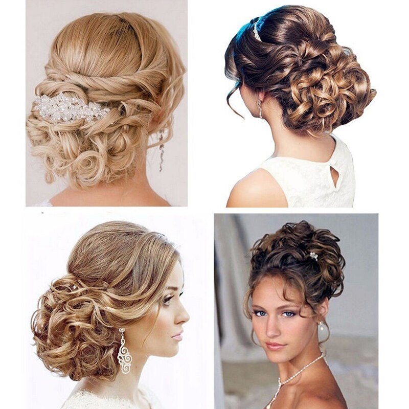 MUMUPI Hair Clip in Chignon Elastic Rubber Band Wedding Curly Synthetic Hair Extension Chignon Hair Bun Hair Accessories