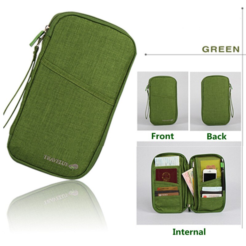 Reizen Reis Document Organizer Portemonnee Paspoort ID Kaarthouder Ticket Credit Card Bag Case: Green