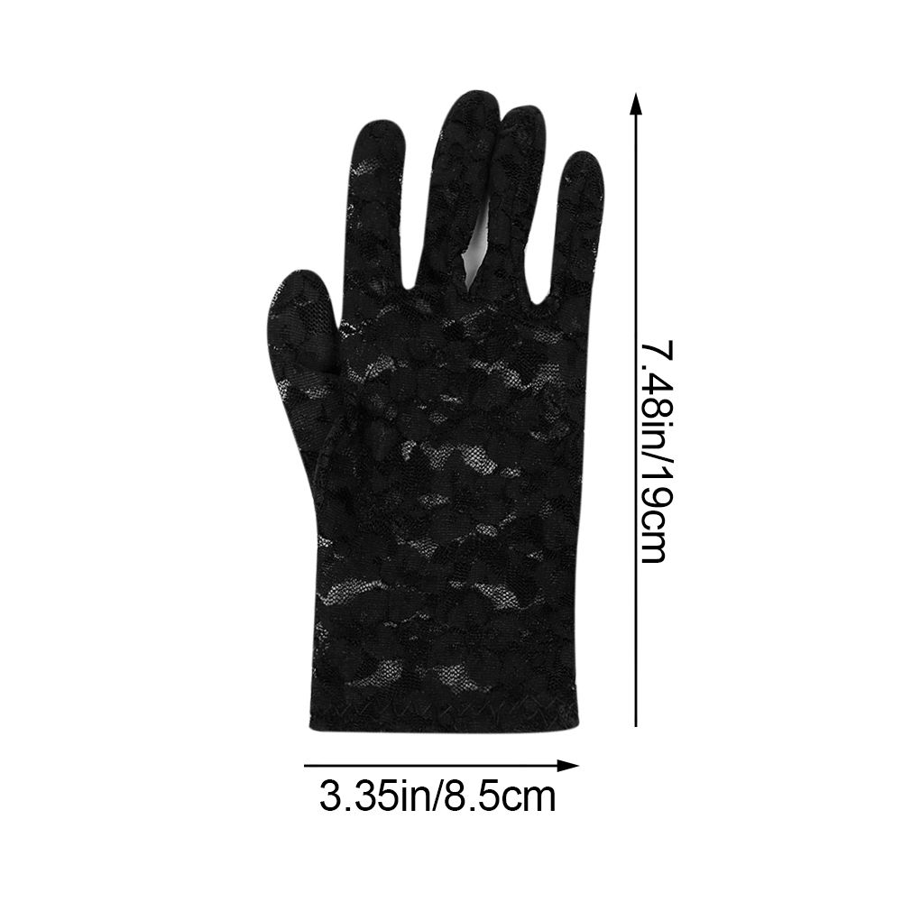 Moda feminina noiva rendas luvas de condução fina renda protetor solar feminino curto proteção uv goth festa oco-para fora luvas